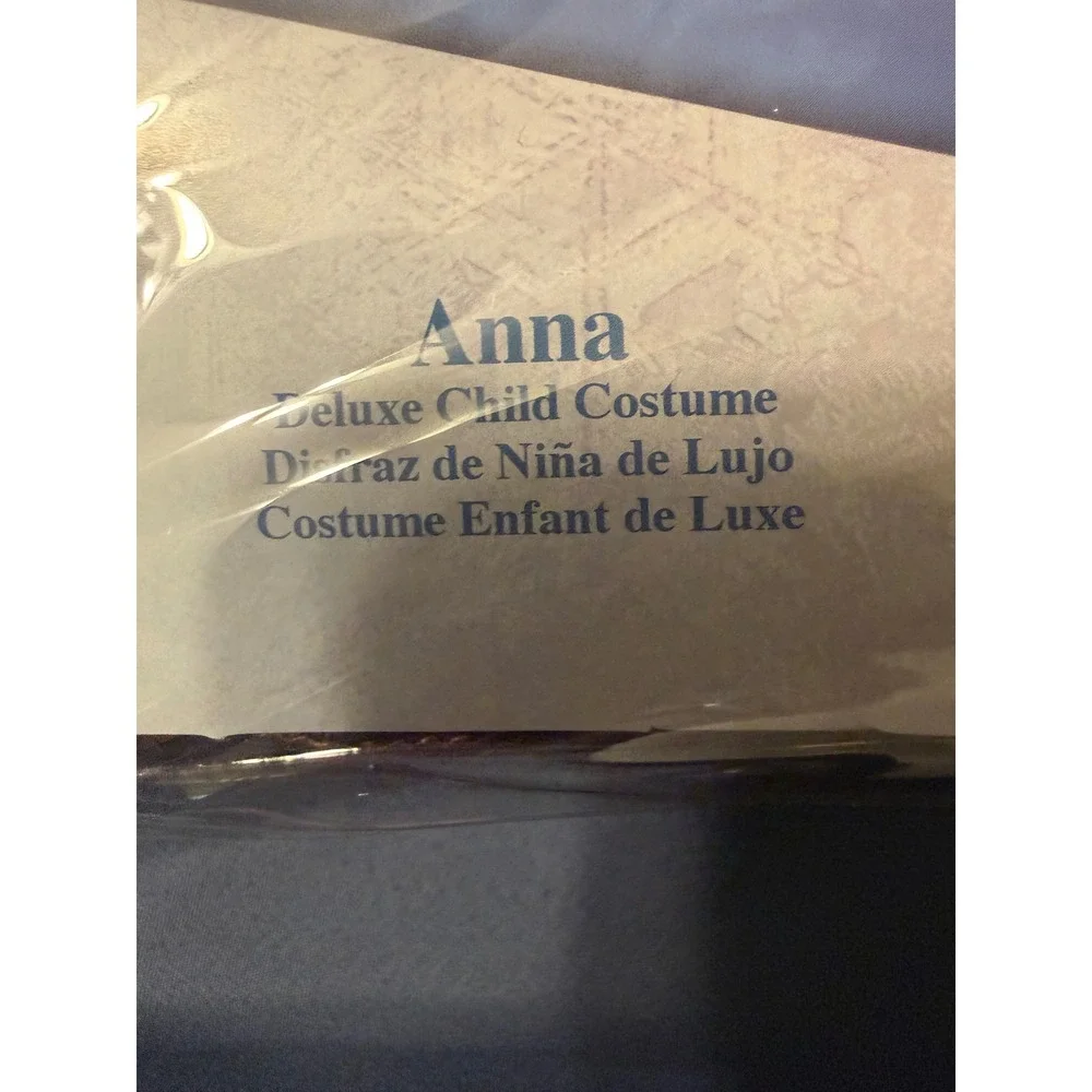Disney Frozen Anna Deluxe Child Costume Disguise Girls Size S 4-6X Dress & Cape
